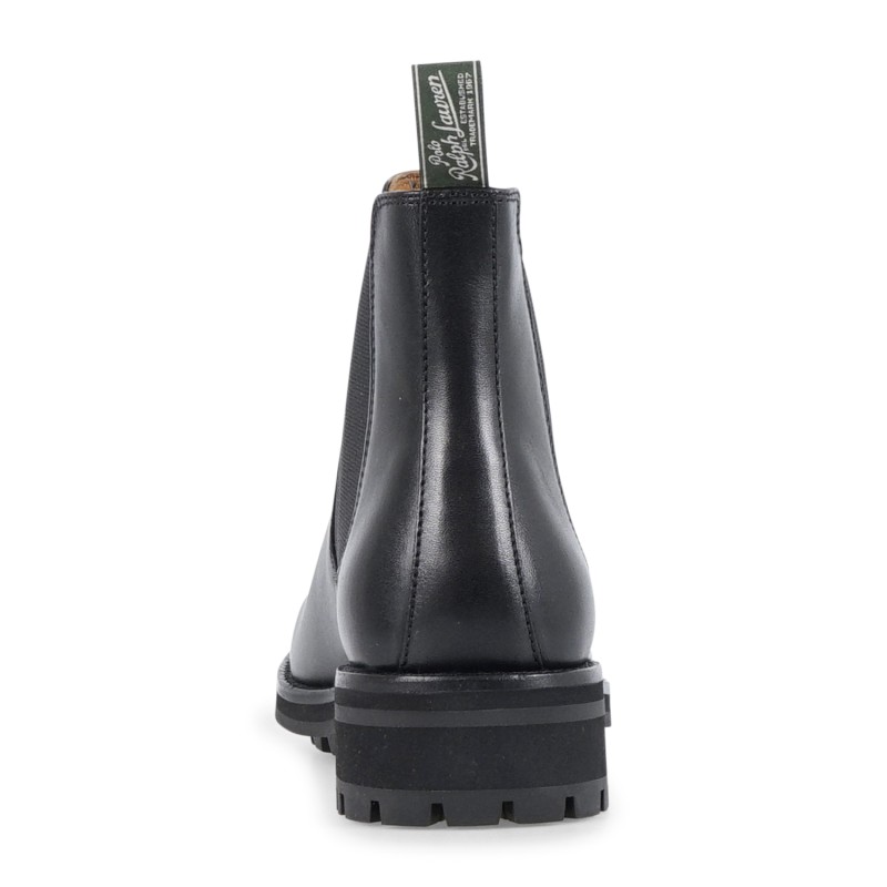 Polo Ralph Lauren - Stivaletto nero in pelle con elastico per uomo |