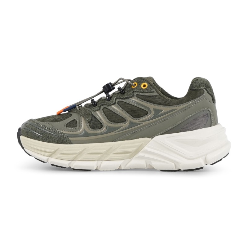 Barracuda - Sneakers verde in pelle scamosciato e tessuto tecnico Round one per
