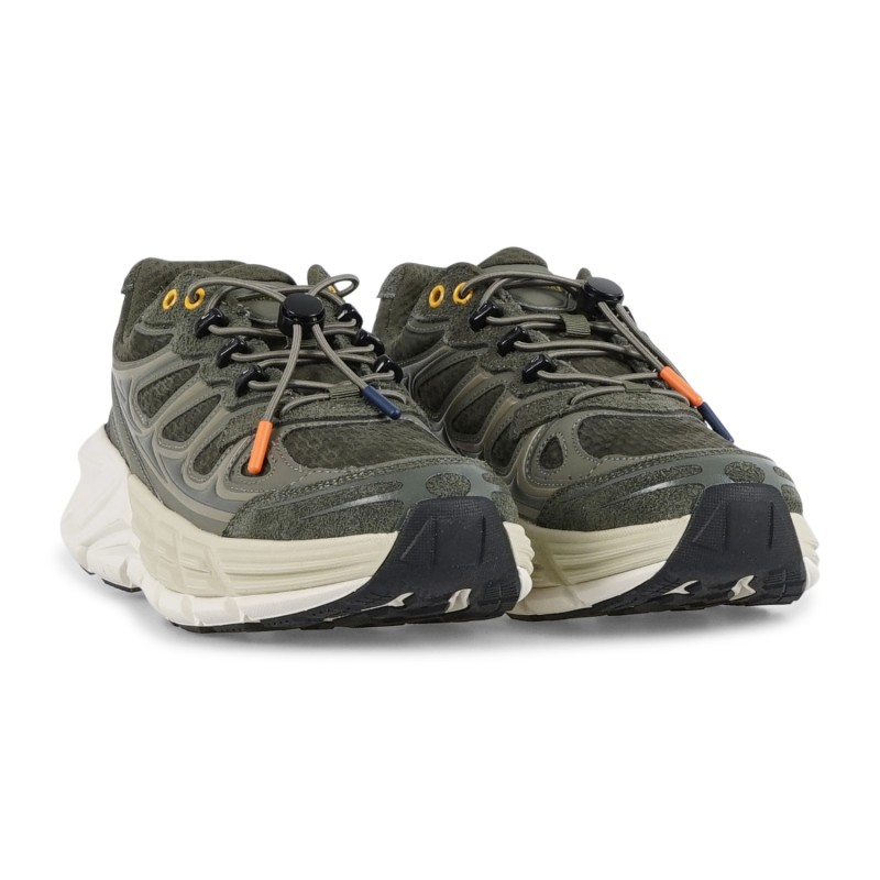 Barracuda - Sneakers verde in pelle scamosciato e tessuto tecnico Round one per