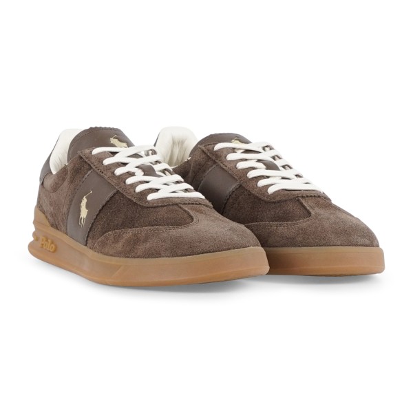 Polo Ralph Lauren - Sneakers marrone Heritage Aera in pelle scamosciata con
