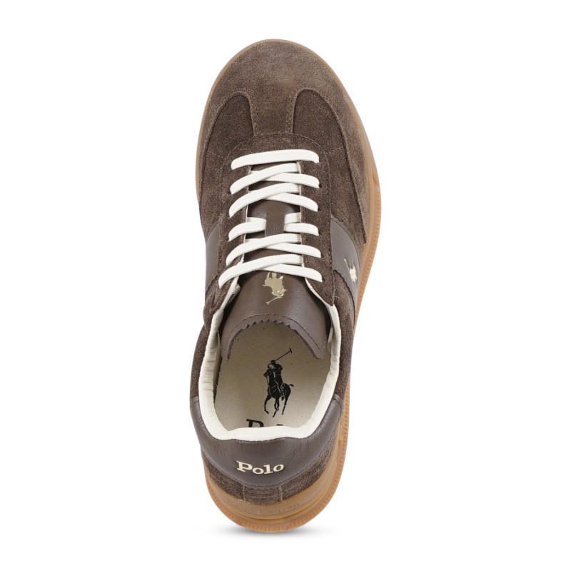 Polo Ralph Lauren - Sneakers marrone Heritage Aera in pelle scamosciata con