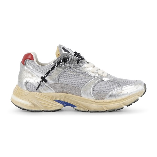 Crime London - Sneakers grigio in pelle Fugitive 9094 con inserti argento per