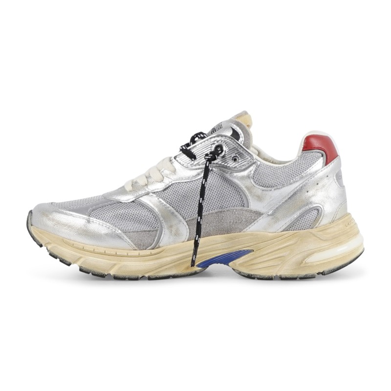 Crime London - Sneakers grigio in pelle Fugitive 9094 con inserti argento per