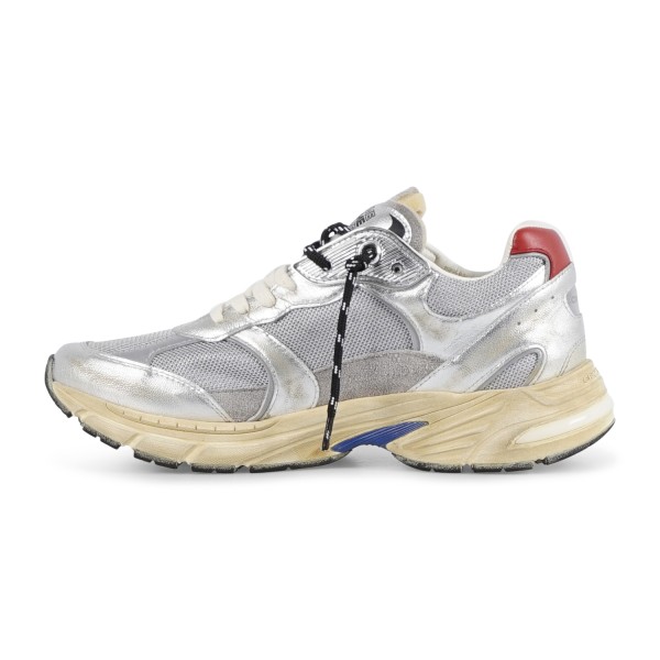 Crime London - Sneakers grigio in pelle Fugitive 9094 con inserti argento per