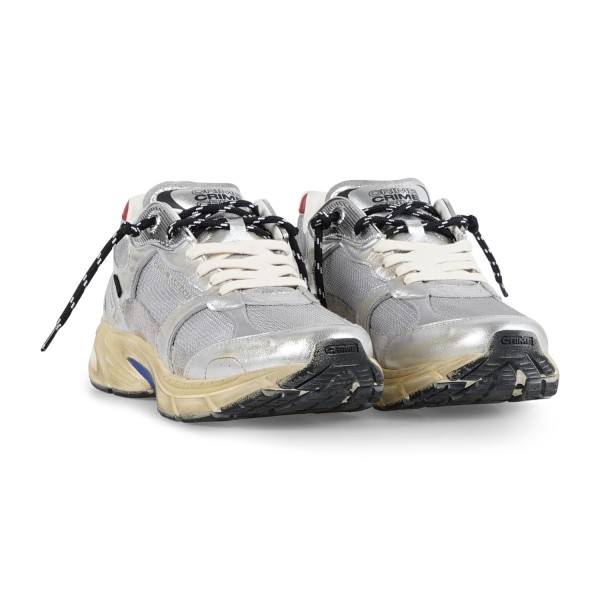 Crime London - Sneakers grigio in pelle Fugitive 9094 con inserti argento per