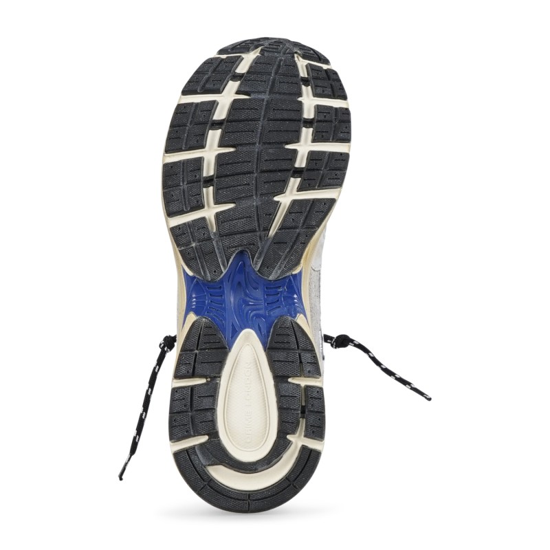 Crime London - Sneakers grigio in pelle Fugitive 9094 con inserti argento per