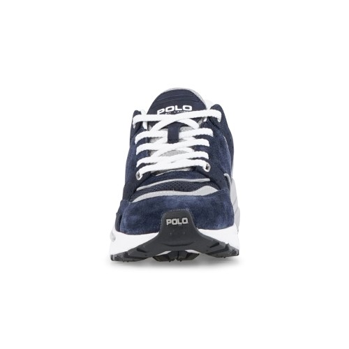Polo Ralph Lauren - Sneakers blu Trackstr 250 in pelle scamosciata con patch 2