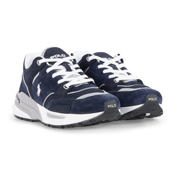 Polo Ralph Lauren - Sneakers blu Trackstr 250 in pelle scamosciata con patch