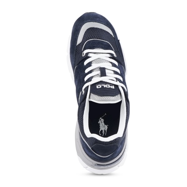 Polo Ralph Lauren - Sneakers blu Trackstr 250 in pelle scamosciata con patch