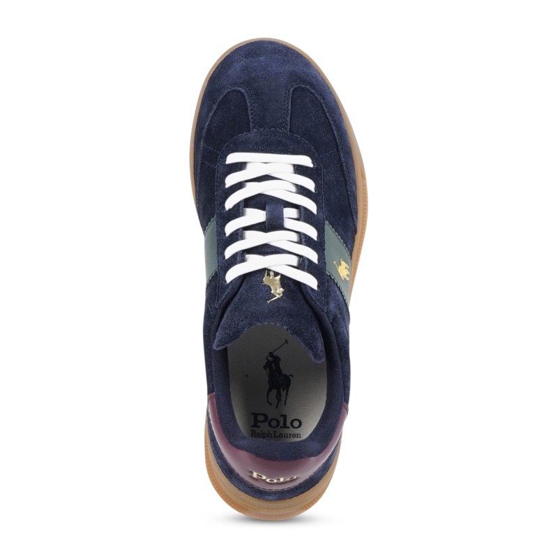 Polo Ralph Lauren - Sneakers blu Heritage Aera in pelle scamosciata con patch