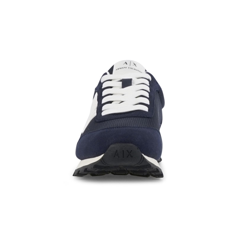 Armani Exchange - Sneakers blu con maxi logo AX laterale per uomo | xm001960