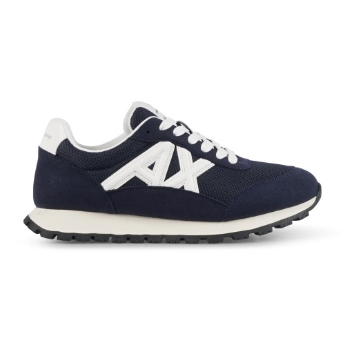 Armani Exchange - Sneakers blu con maxi logo AX laterale per uomo | xm001960