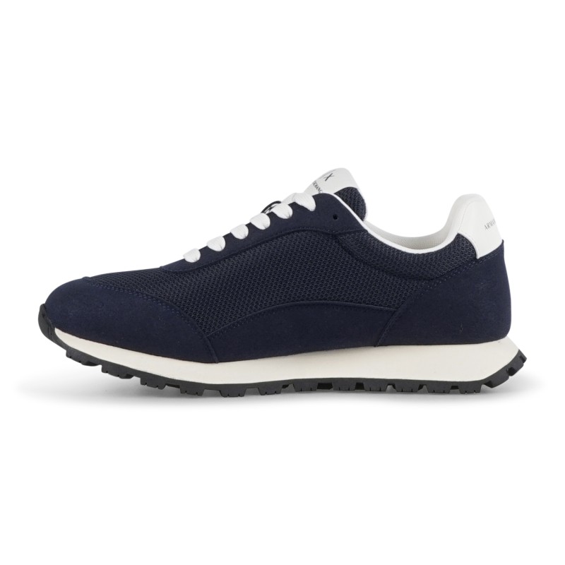 Armani Exchange - Sneakers blu con maxi logo AX laterale per uomo | xm001960
