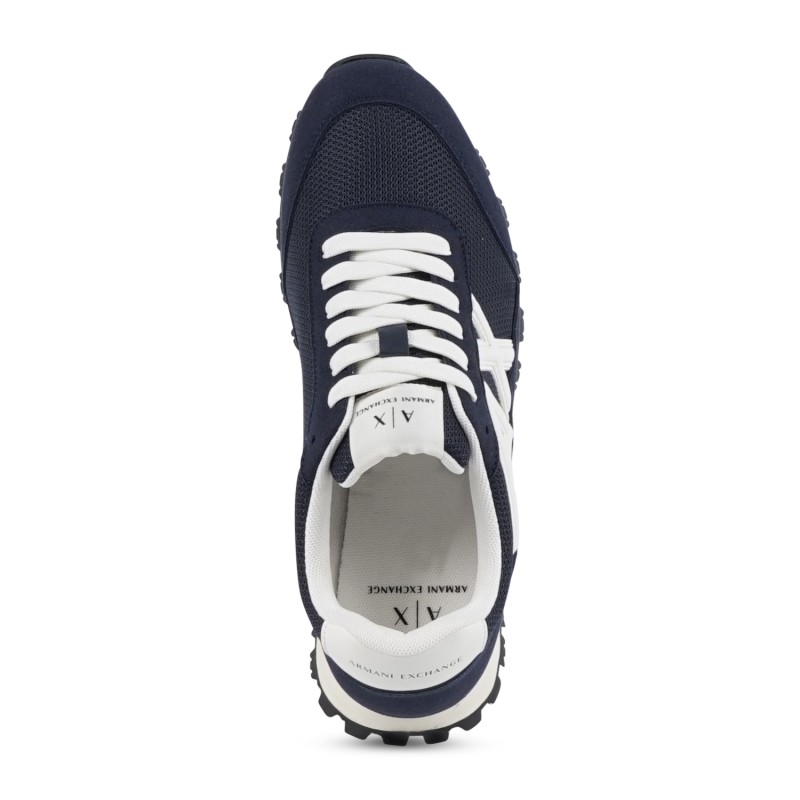 Armani Exchange - Sneakers blu con maxi logo AX laterale per uomo | xm001960