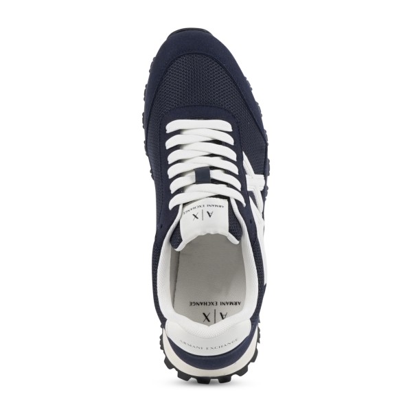 Armani Exchange - Sneakers blu con maxi logo AX laterale per uomo | xm001960
