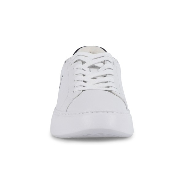 Polo Ralph Lauren - Sneakers bianca RLite Court in pelle martellata con tallone