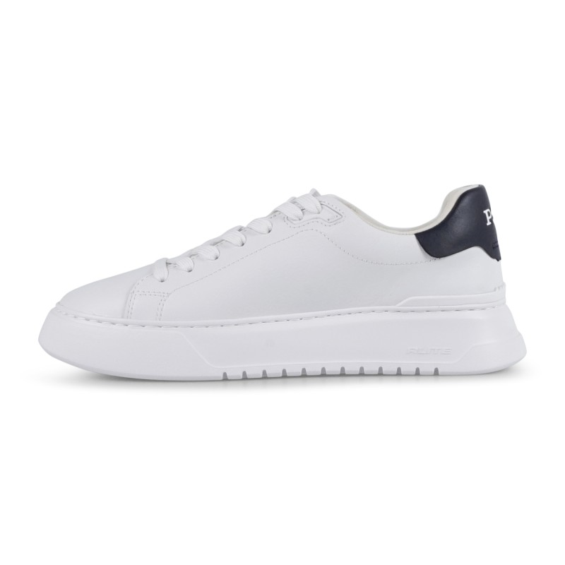 Polo Ralph Lauren - Sneakers bianca RLite Court in pelle martellata con tallone