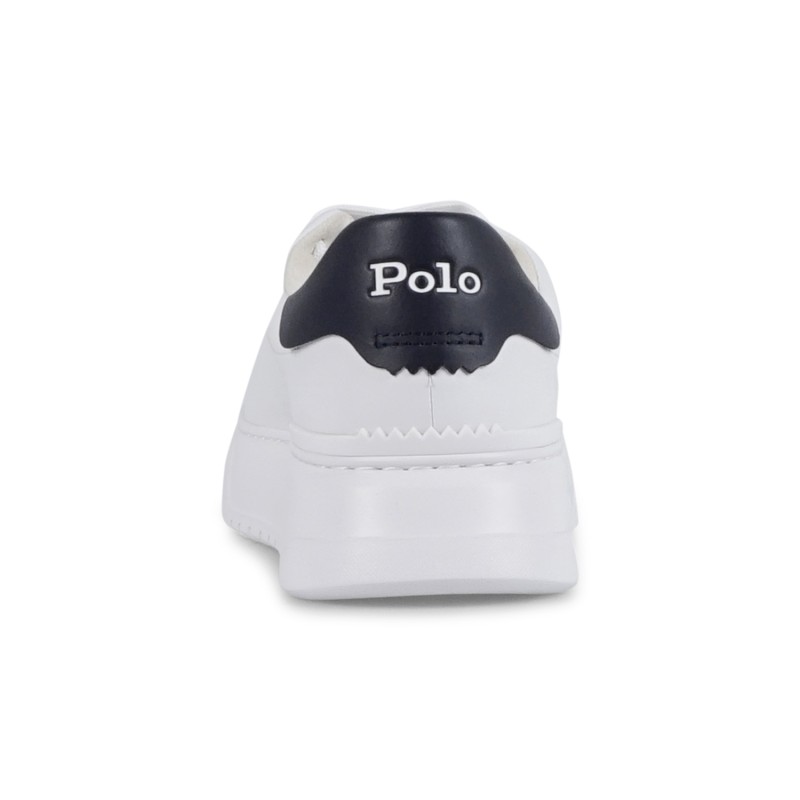Polo Ralph Lauren - Sneakers bianca RLite Court in pelle martellata con tallone