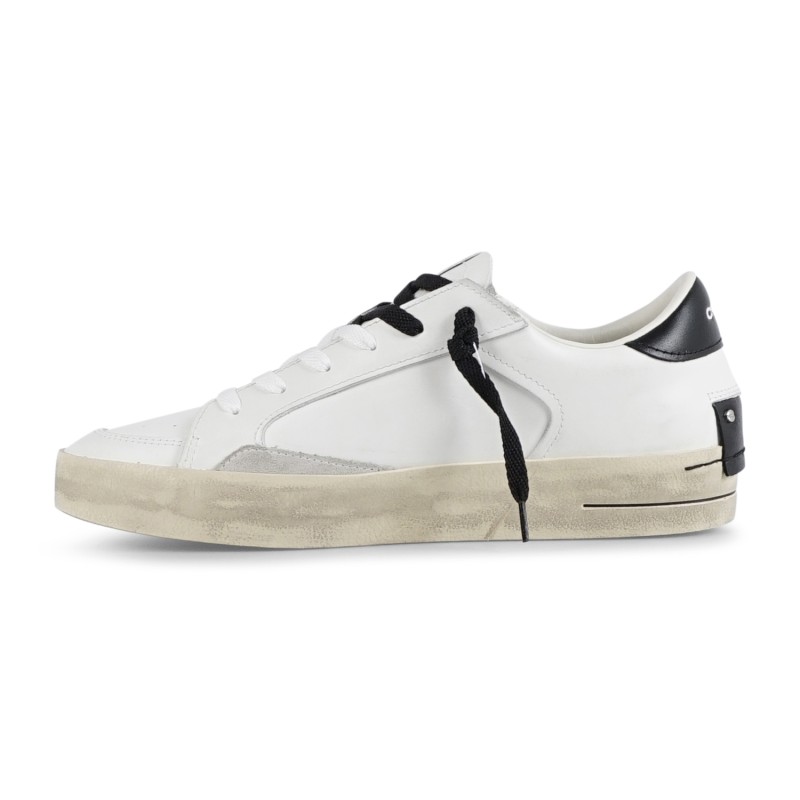 Crime London - Sneakers bianca in pelle SK8 Deluxe con dettagli in suede per