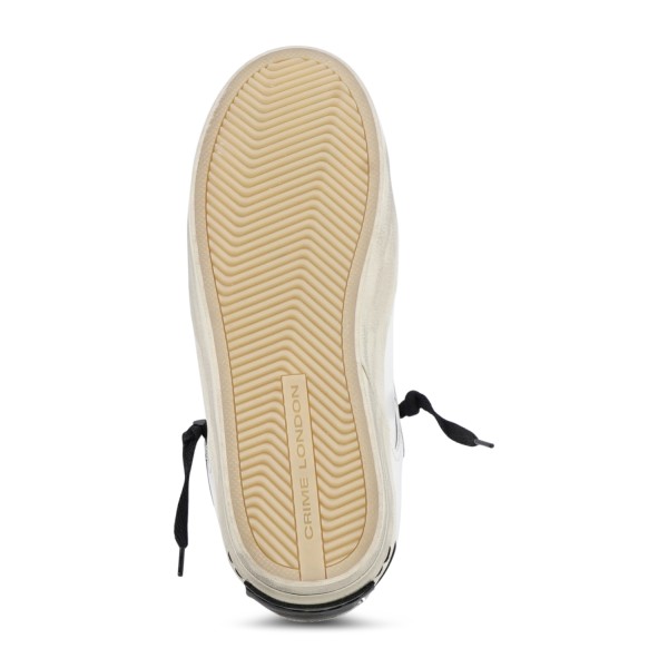Crime London - Sneakers bianca in pelle SK8 Deluxe con dettagli in suede per