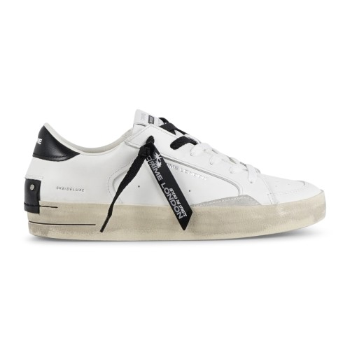 Crime London - Sneakers bianca in pelle SK8 Deluxe con dettagli in suede per