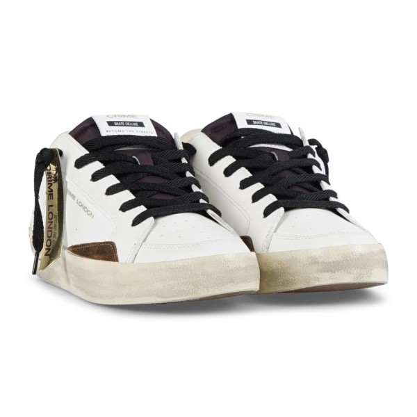 Crime London - Sneakers bianca in pelle sK8 Deluxe con dettagli in pelle