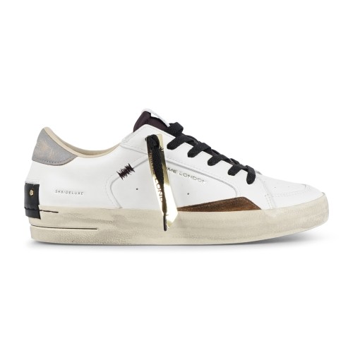 Crime London - Sneakers bianca in pelle sK8 Deluxe con dettagli in pelle