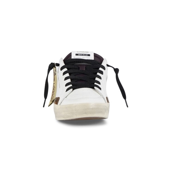 Crime London - Sneakers bianca in pelle sK8 Deluxe con dettagli in pelle