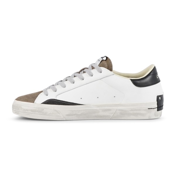 Crime London - Sneakers bianca in pelle Distressed 2.0 con punta scamosciata