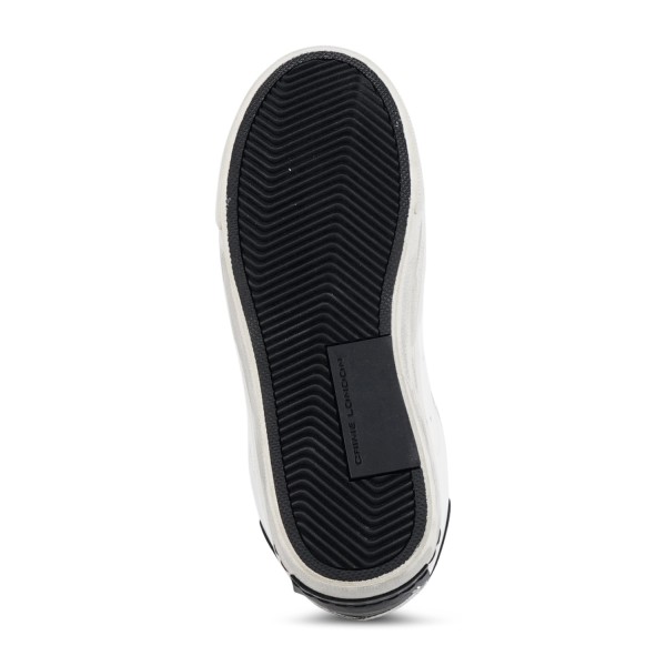 Crime London - Sneakers bianca in pelle Distressed 2.0 con punta scamosciata