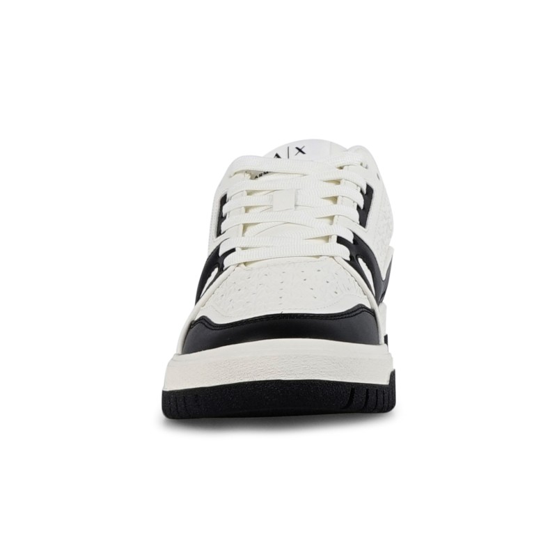 Armani Exchange - Sneakers bianca in pelle con inserti colorati per uomo |