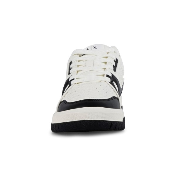 Armani Exchange - Sneakers bianca in pelle con inserti colorati per uomo |