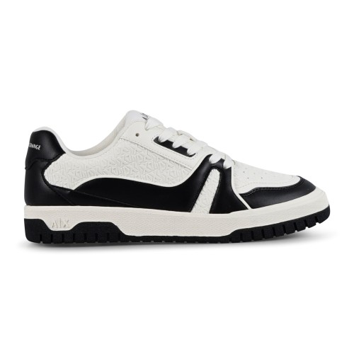Armani Exchange - Sneakers bianca in pelle con inserti colorati per uomo |