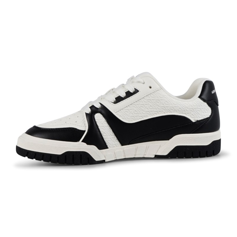 Armani Exchange - Sneakers bianca in pelle con inserti colorati per uomo |