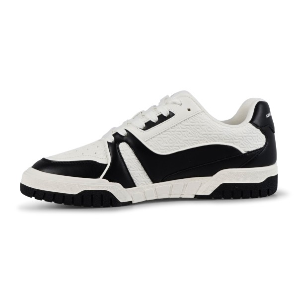 Armani Exchange - Sneakers bianca in pelle con inserti colorati per uomo |