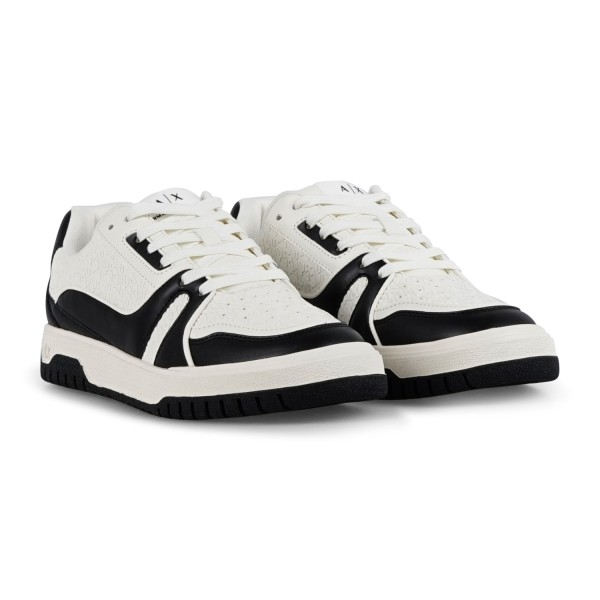 Armani Exchange - Sneakers bianca in pelle con inserti colorati per uomo |