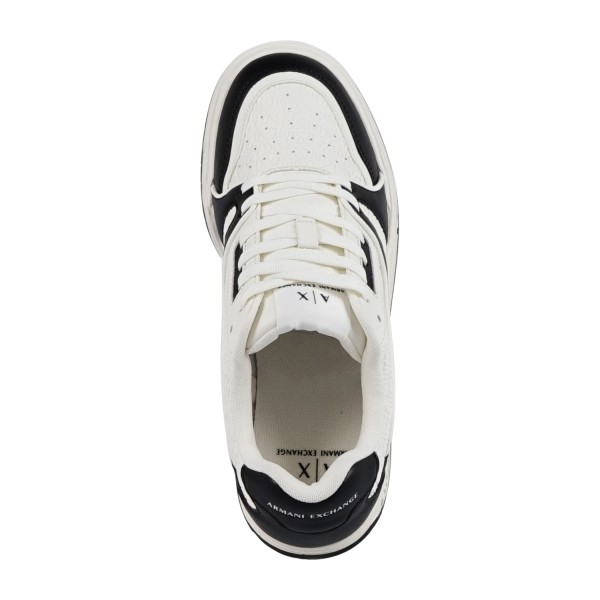 Armani Exchange - Sneakers bianca in pelle con inserti colorati per uomo |