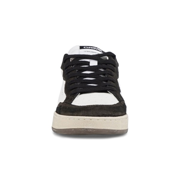Crime London - Sneakers bianca in pelle Chelsea con dettagli in pelle