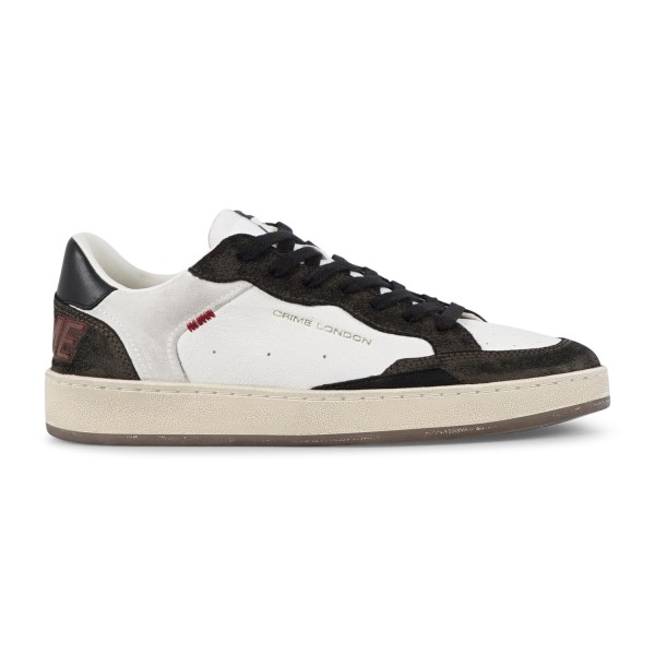 Crime London - Sneakers bianca in pelle Chelsea con dettagli in pelle