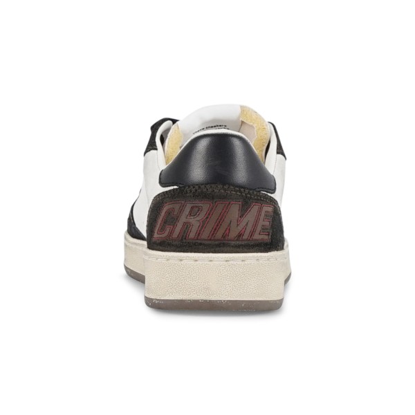 Crime London - Sneakers bianca in pelle Chelsea con dettagli in pelle