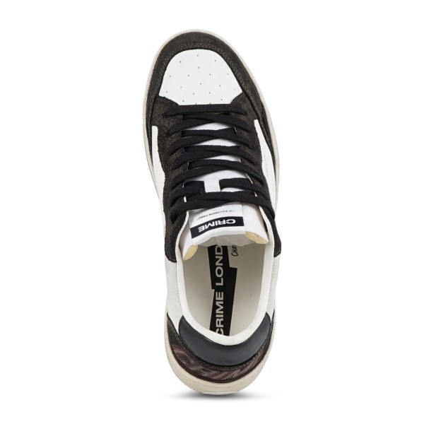 Crime London - Sneakers bianca in pelle Chelsea con dettagli in pelle