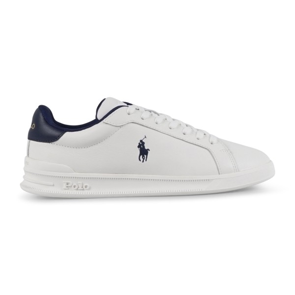 Polo Ralph Lauren - Sneakers bianca Heritage Court in pelle con patch logo per