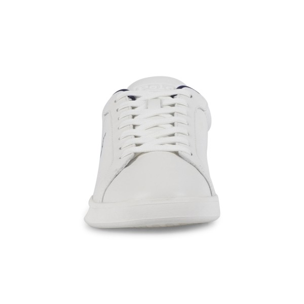 Polo Ralph Lauren - Sneakers bianca Heritage Court in pelle con patch logo per