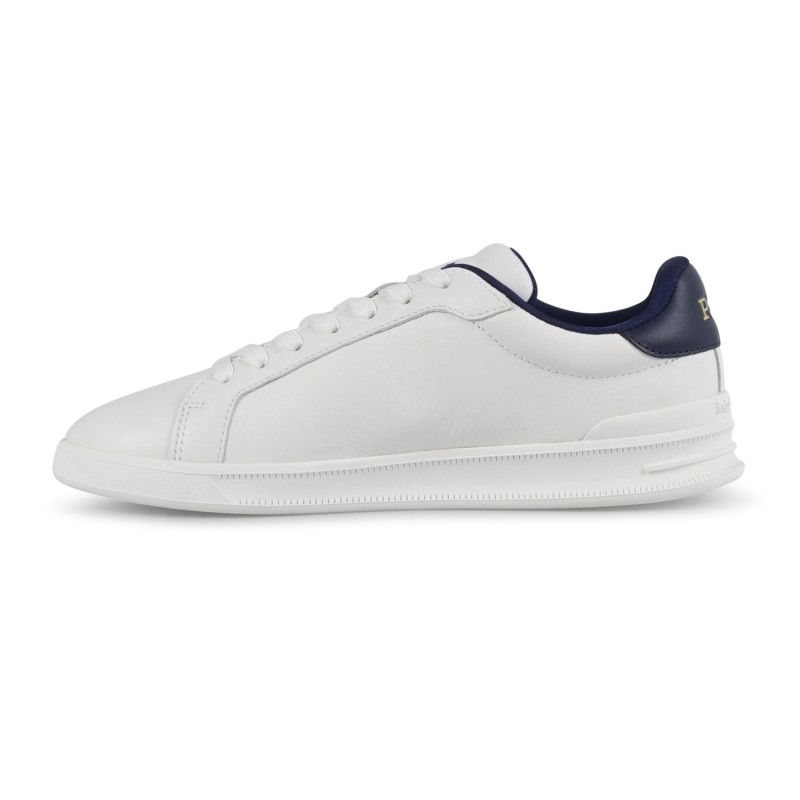 Polo Ralph Lauren - Sneakers bianca Heritage Court in pelle con patch logo per