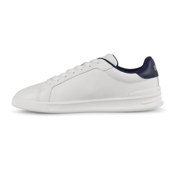 Polo Ralph Lauren - Sneakers bianca Heritage Court in pelle con patch logo per