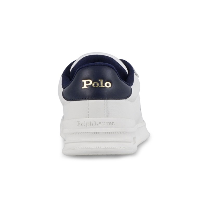 Polo Ralph Lauren - Sneakers bianca Heritage Court in pelle con patch logo per