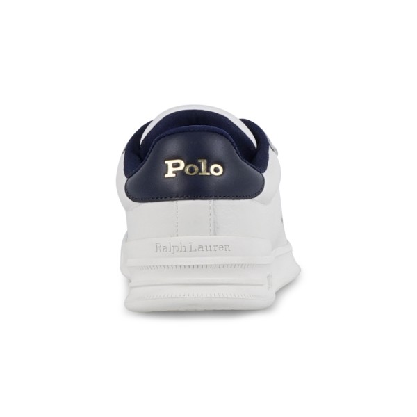 Polo Ralph Lauren - Sneakers bianca Heritage Court in pelle con patch logo per