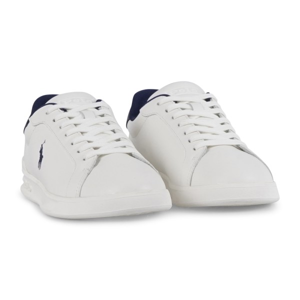 Polo Ralph Lauren - Sneakers bianca Heritage Court in pelle con patch logo per