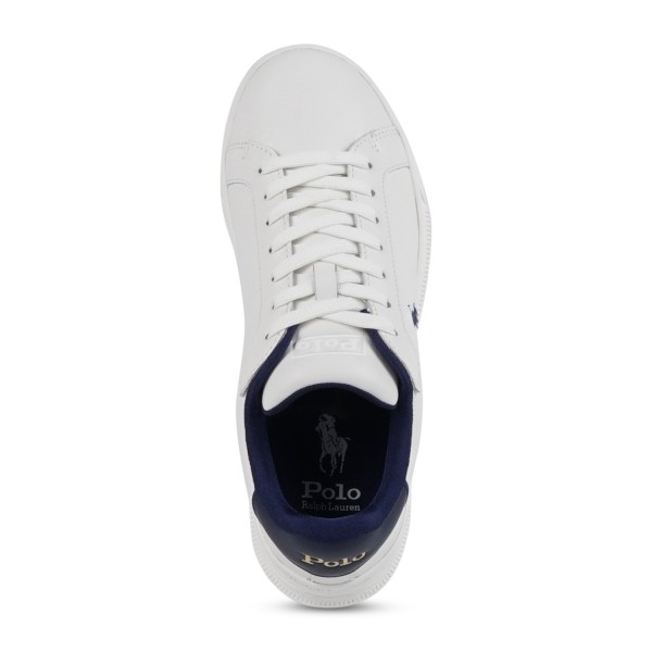 Polo Ralph Lauren - Sneakers bianca Heritage Court in pelle con patch logo per