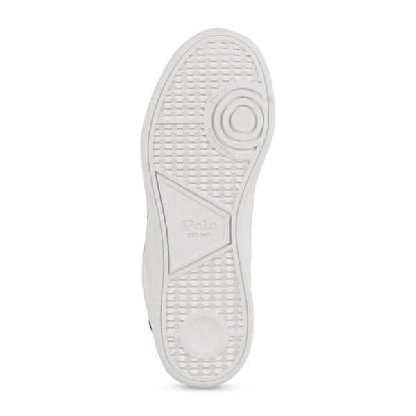 Polo Ralph Lauren - Sneakers bianca Heritage Court in pelle con patch logo per